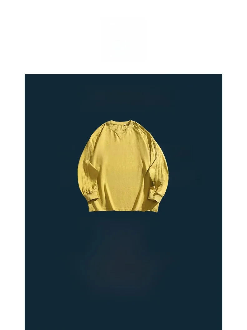 

Мужской свитшот в стиле ретро, однотонный, плотный, с круглым вырезом, свободного кроя, базовый, с длинным рукавом