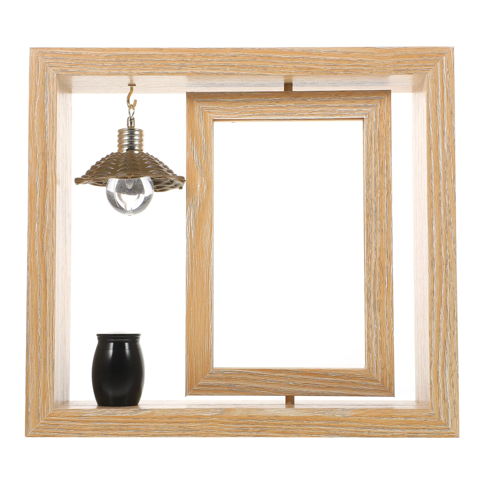 

1 set 1 Set Of Rotating Memorial Photo Frame Wooden Tabletop Display With Ash Urn For Pet Memorial Gift Home Decor