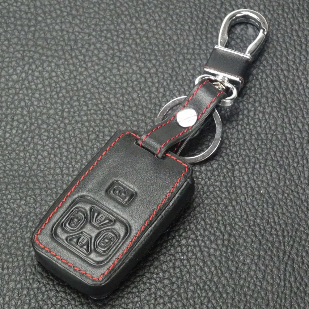 jingyuqin 5 Buttons Keyless Remote Smart Leather Case For Toyota Previa Alphard Prius Smart Protector Key Case Holder Bag