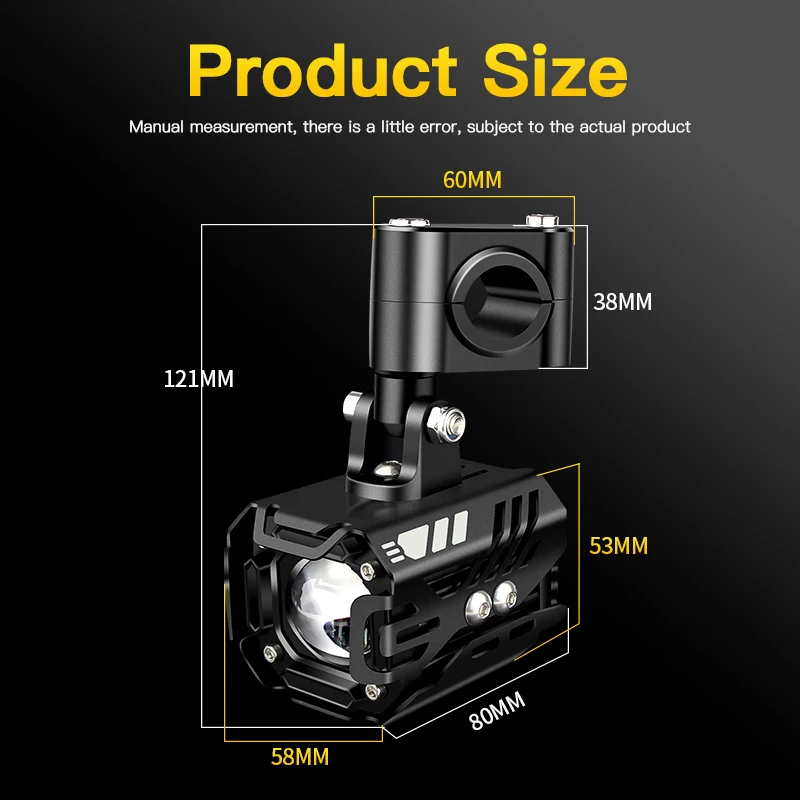 1Set 80W Motorcycle Additional LED Headlights Assembliy For Yamaha YZF FZ6 R1 R3 R6 R15 R25 MT07 MT09 XSR700 900 MT03 MT10 XP500