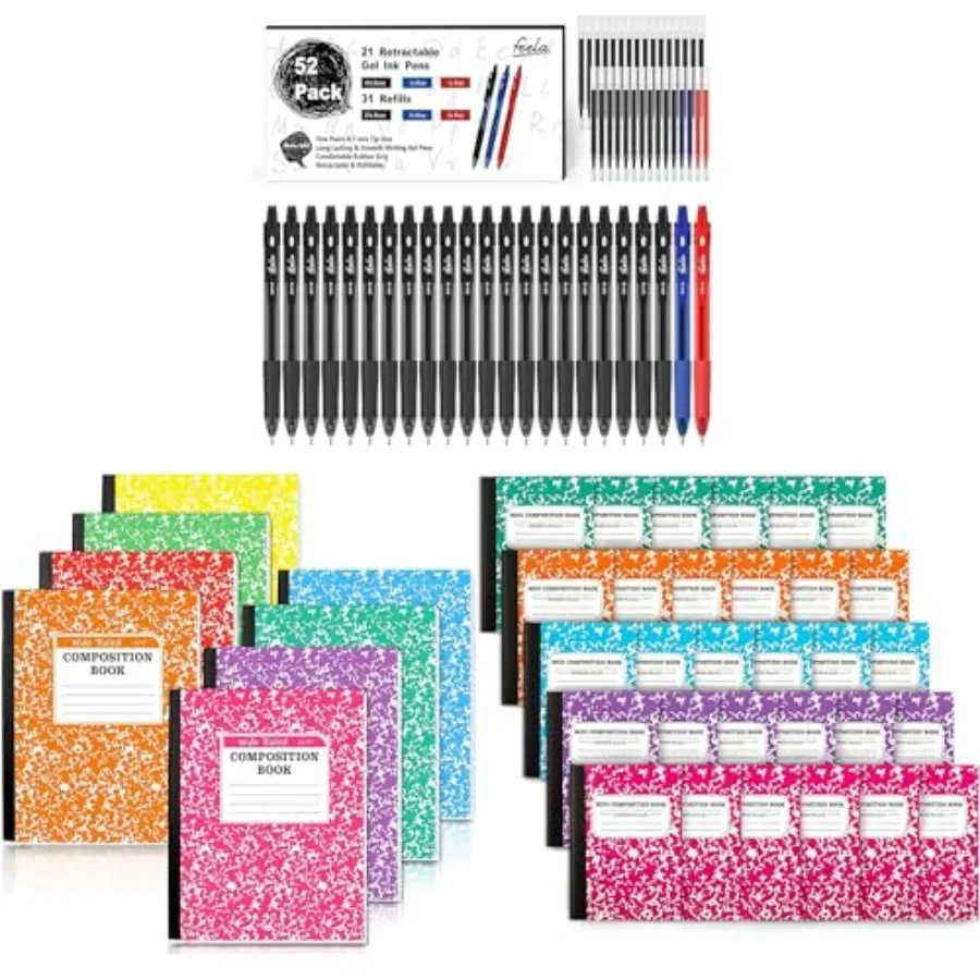 

Набор из 52 выдвижных гелевых ручек с черными чернилами для записей