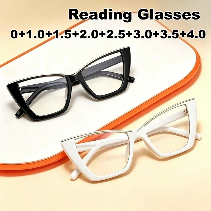 

High-Quality Metal Large-Frame Unique Presbyopia Glasses Women's Luxury High-Definition Blue Light Blocking Far Sight Glasses
