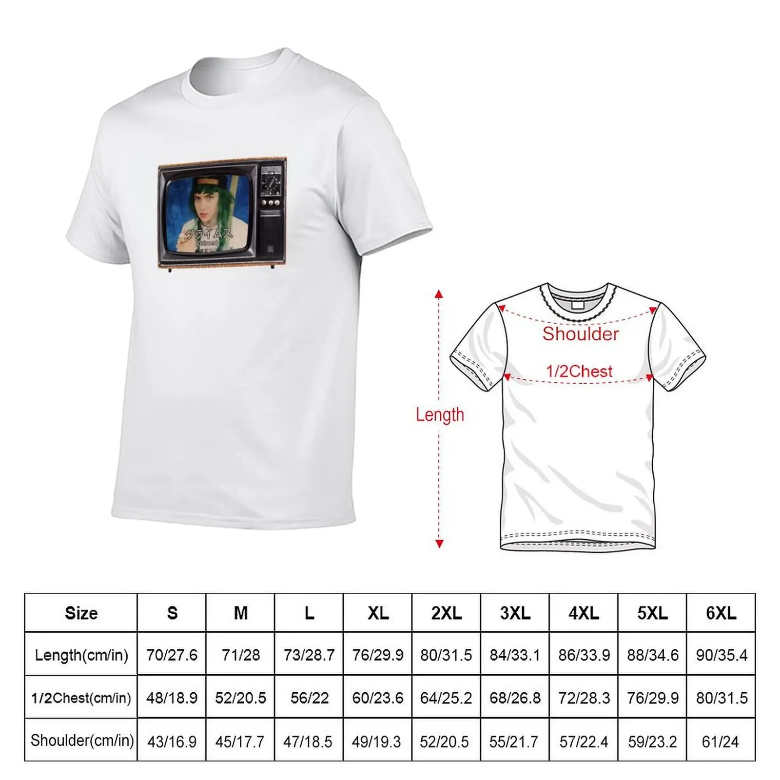 Grimes Japanese Television T-Shirt printed t shirts for man t shirts for man graphic vintage T-Shirt