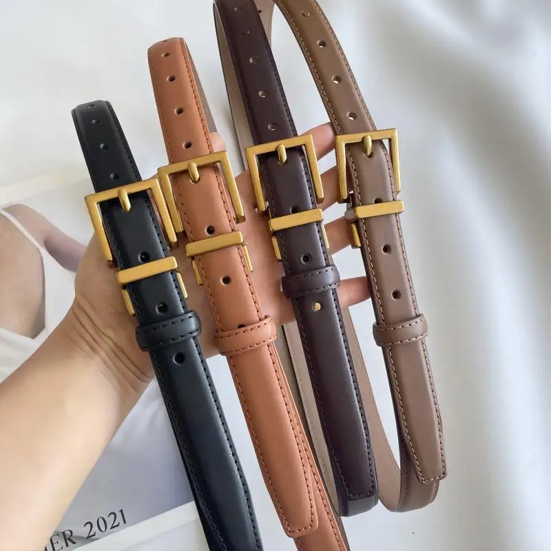 

Cowhide Needle Buckle Retro Belt Women's Hong Kong Style Jeans Belt Trendy Simple Decoration Belt Casual Ins Style