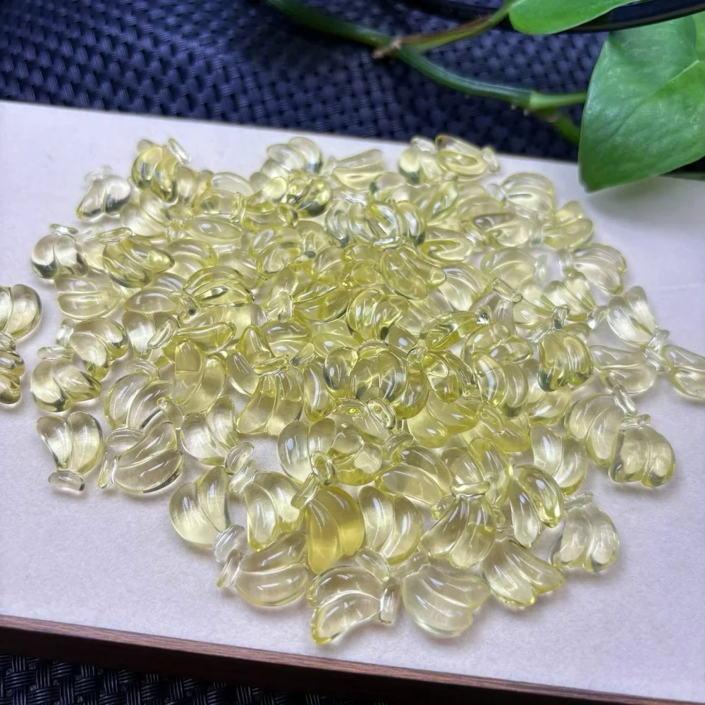 5PCS Natural Citrine Banana Beads Crystal Carving Children Cute Jewelry Healing Holiday Gift 16.5MM