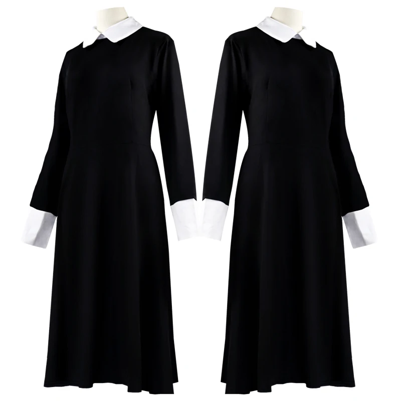 Coswear Wednesday Adams Black Dress Cosplay Clothing Adult Size