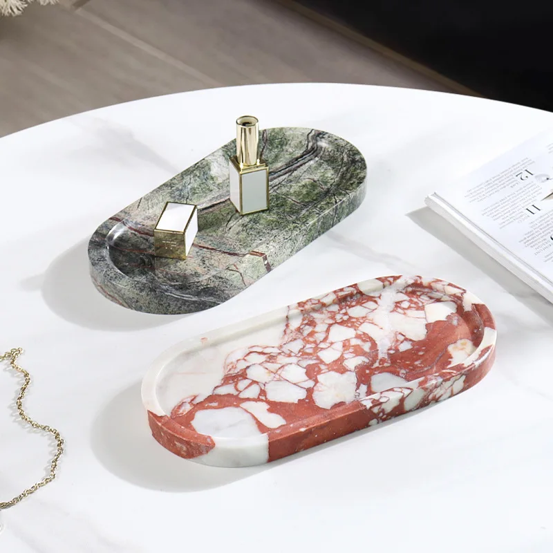 Marble light luxury jewelry aroma tray ornament hotel bathroom shower room washstand toiletries storage tray