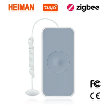 HEIMAN Zigbee Tuya Smart Water Leakage Sensor Water Overflow Detector for Smart Home System, Kitchen, Bathroom, Water Tower, Pool