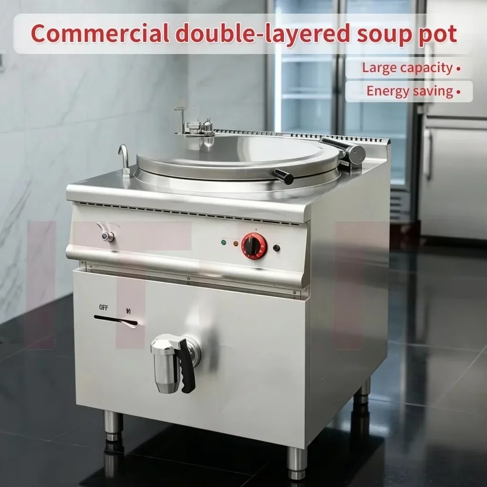 Vertical Stainless Steel Electric Soup Kettle Commercial Kitchen Stockpot Equipment