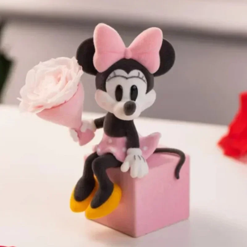 Caja ciega de la serie de flores eternas de Disney, decoración hecha a mano de Mickey Stitch, regalo del Día de San Valentín para niña