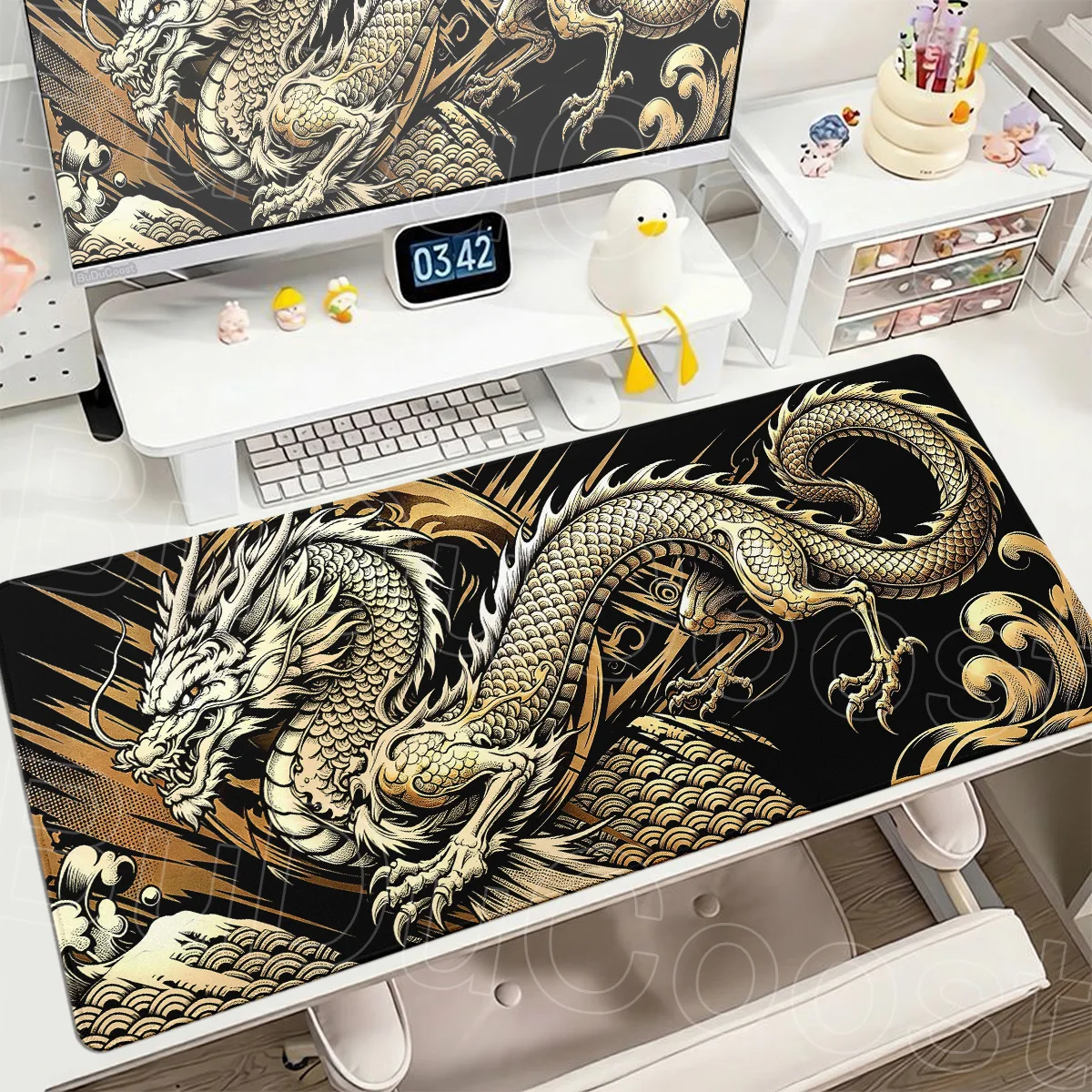 Japanese Dragon Mouse Pad 400x900mm Large Computer Office Gaming Accessories Rubber Anti-slip Table Mat Students Writing Cushion
