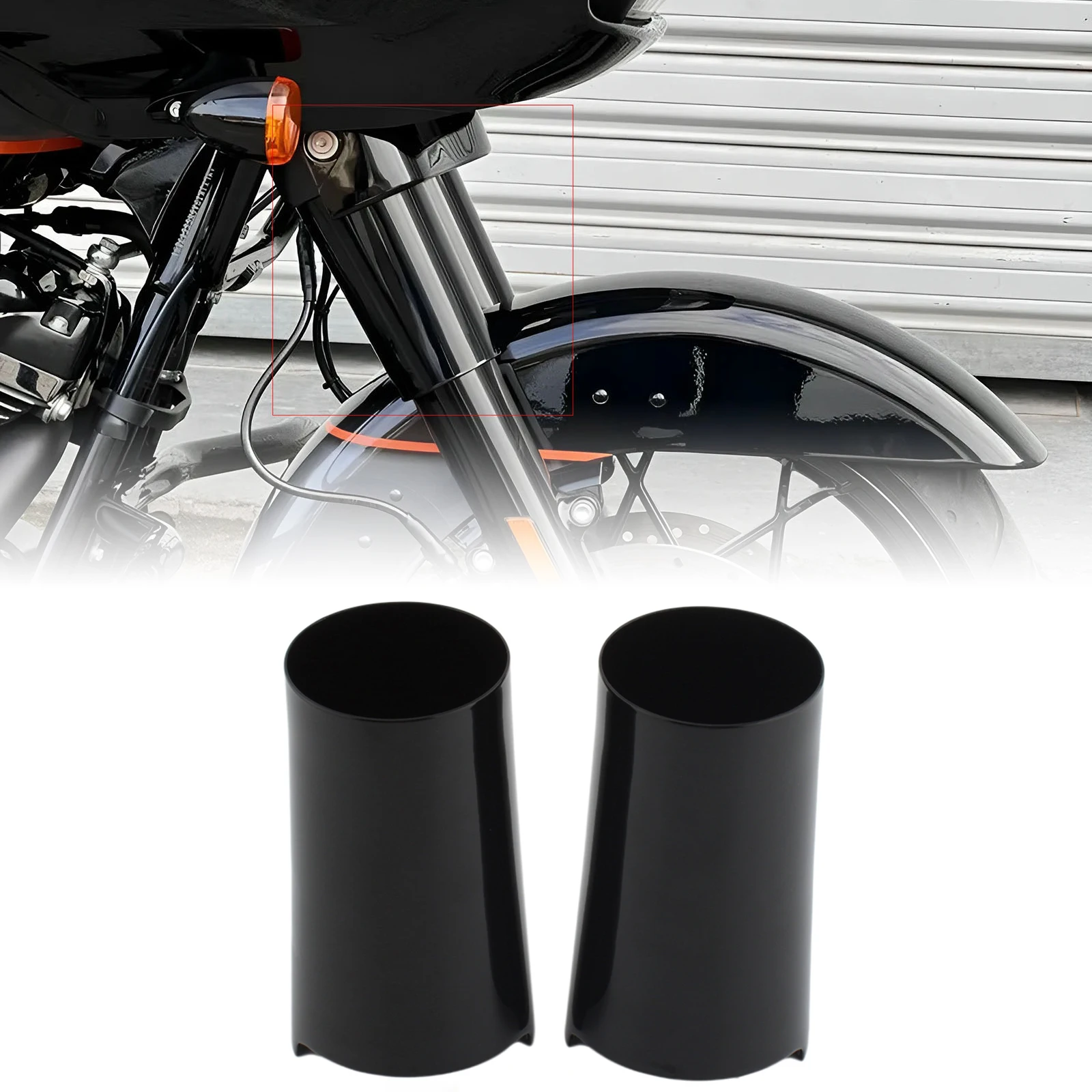 For Harley Touring Models Electra Street Tri Glide 2014-UP 16.5cm Motorcycle Front Fork Slider Shock Absorber Pipe Boot Cover