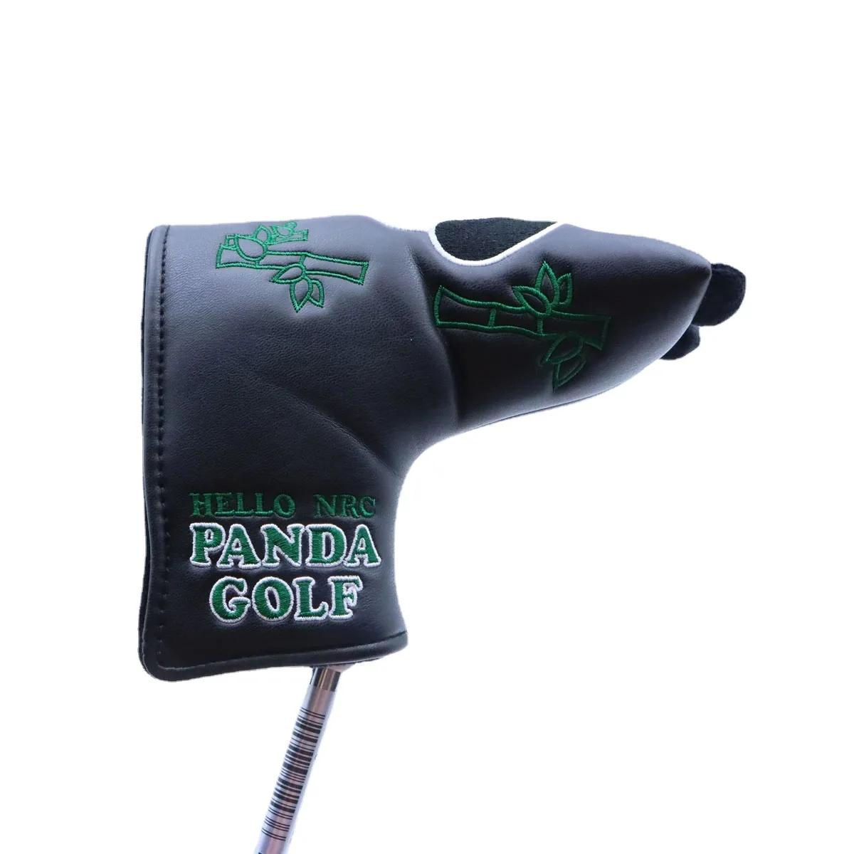 New Panda Style Golf Putter Covers with Sticker Buckle Golf Club Protective Cover Anti-Collision Pressure Four Leaf Clover