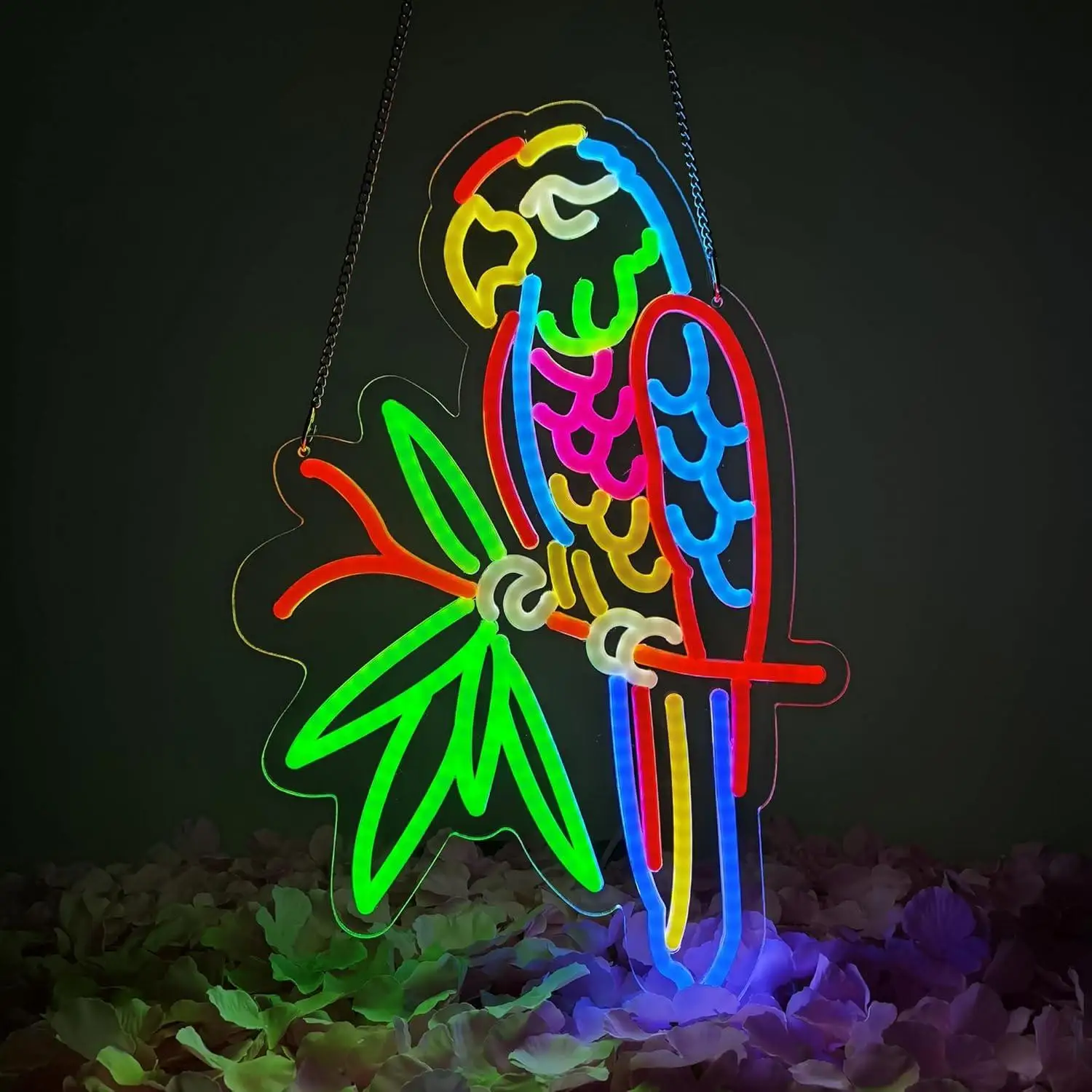 Parrot Neon Sign USB Powered LED Dimmable Neon Light Sign for Bar Club Bedroom Hotel Pub Cafe Wedding Birthday Party Gifts