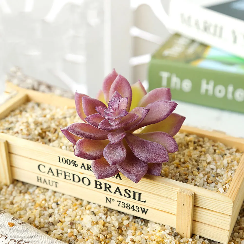 

5 Pcs Simulated Succulent Flower Head Plant Succulents Plants Artificial Fake Outdoor Creative Flocking Simulation DIY