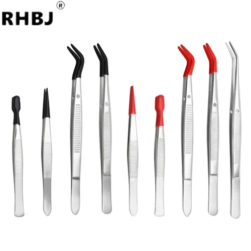 Imagen 1 del producto Pinzas de 1/4 piezas con puntas de goma, pinzas de goma recubiertas de silicona y PVC, punta plana sin marcas, punta doblada