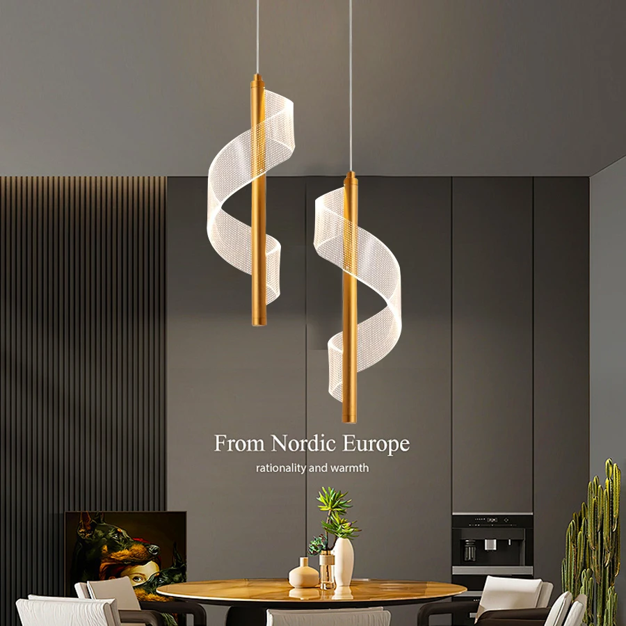 Minimally Modern Ceiling Chandelier, Living Room, Bedroom Bedside Dining Room Light, Creative Single Head Long Line Chandelier