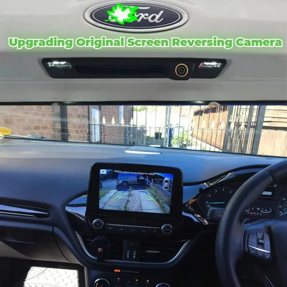 HD Fisheye Dynamic Trajectory Trunk Handle Camera For Ford Fiesta Hatch Facelift 2018 ~ 2020 Night Vision Backup Reverse Camera