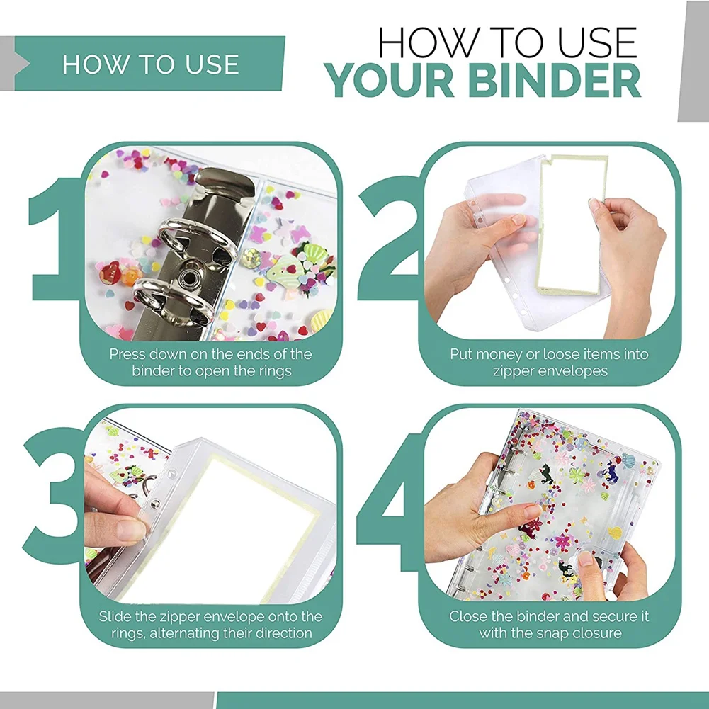 ADP-A6 Binder,Budget Binder,Used for Budgeting,Budget Planning Notepad, Cash Envelope Binder, Pink with Budget Envelope