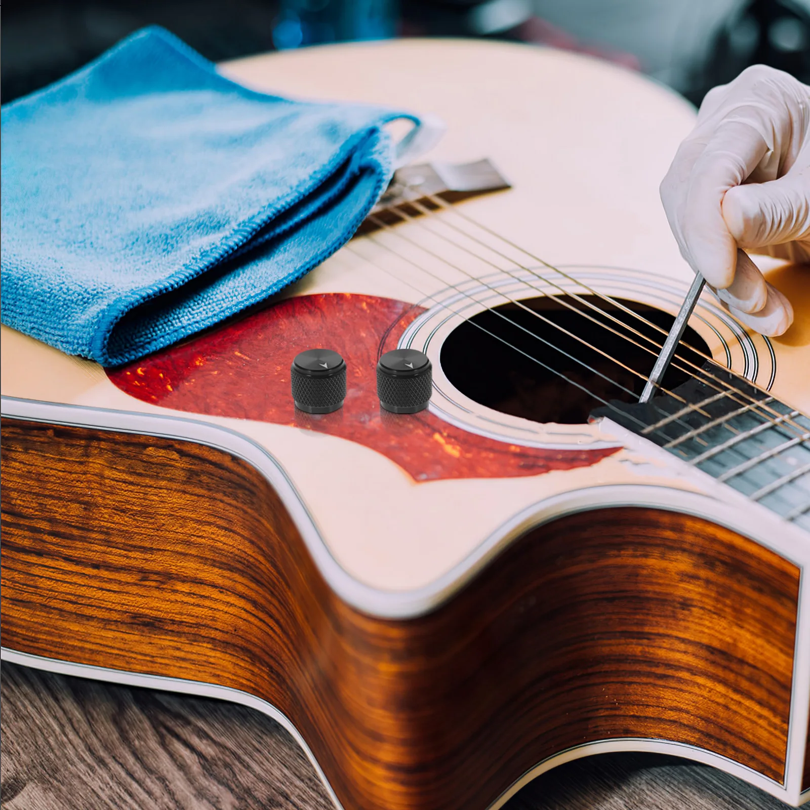 

4Pcs Aluminium Alloy Guitar Volume Knobs Easy Install Durable Replacement Parts for Electric Bass Guitar Accessories