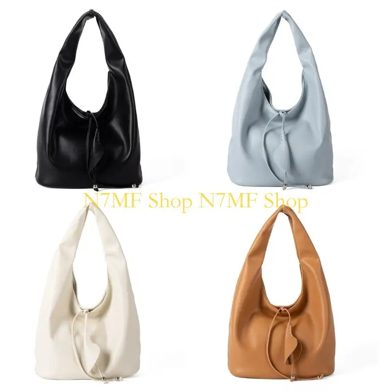 

N7MF Women Bags Spacious Interior Shoulder Purse PU Leather Slouchy Bags Casual Everyday Handbag For Work Commute Travel