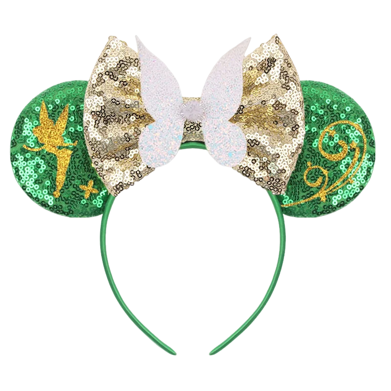 Disney Tinker Bell Headband Mickey Mouse Ears Headbands for Baby Girls Women Sequins Bow Children Hair Accessories Kids Hairband