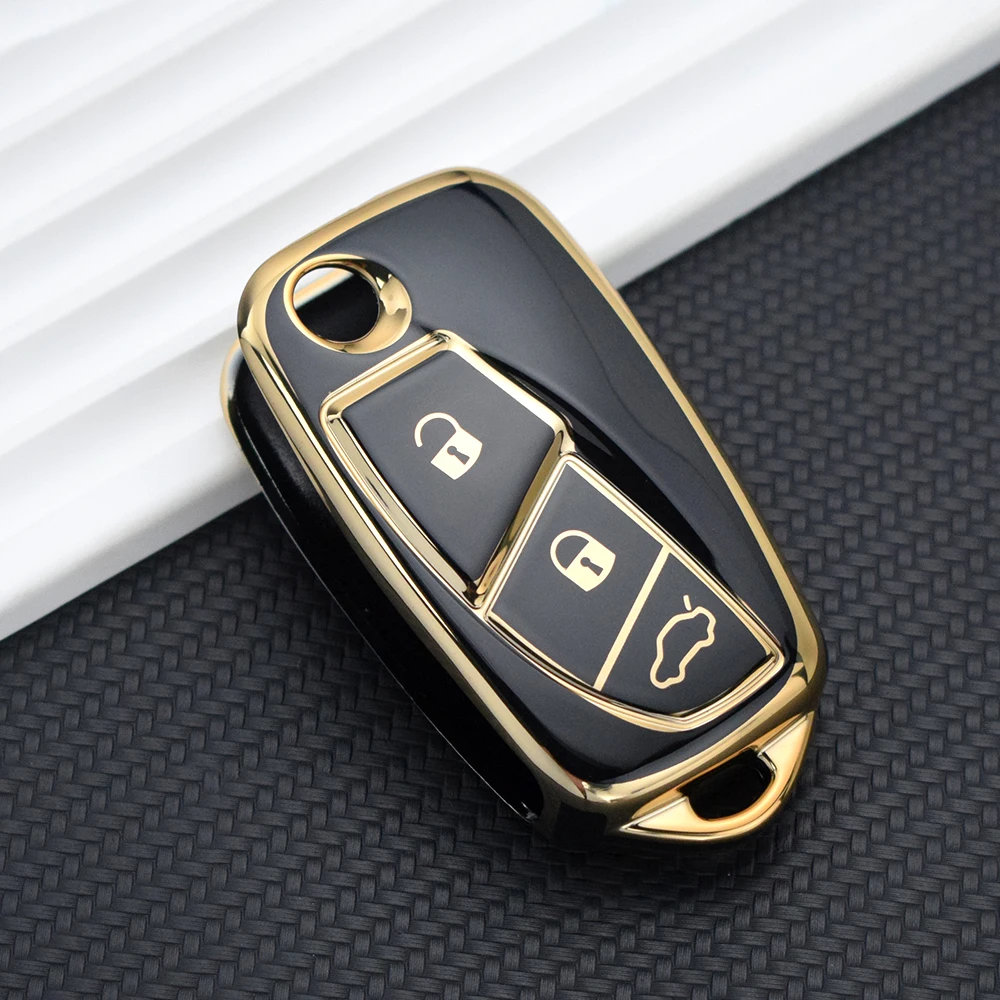 TPU 3 Buttons Car Key Case Cover for FIAT Panda Stilo Punto Doblo Grande Bravo 500 Ducato Minibus Key Shell Fob