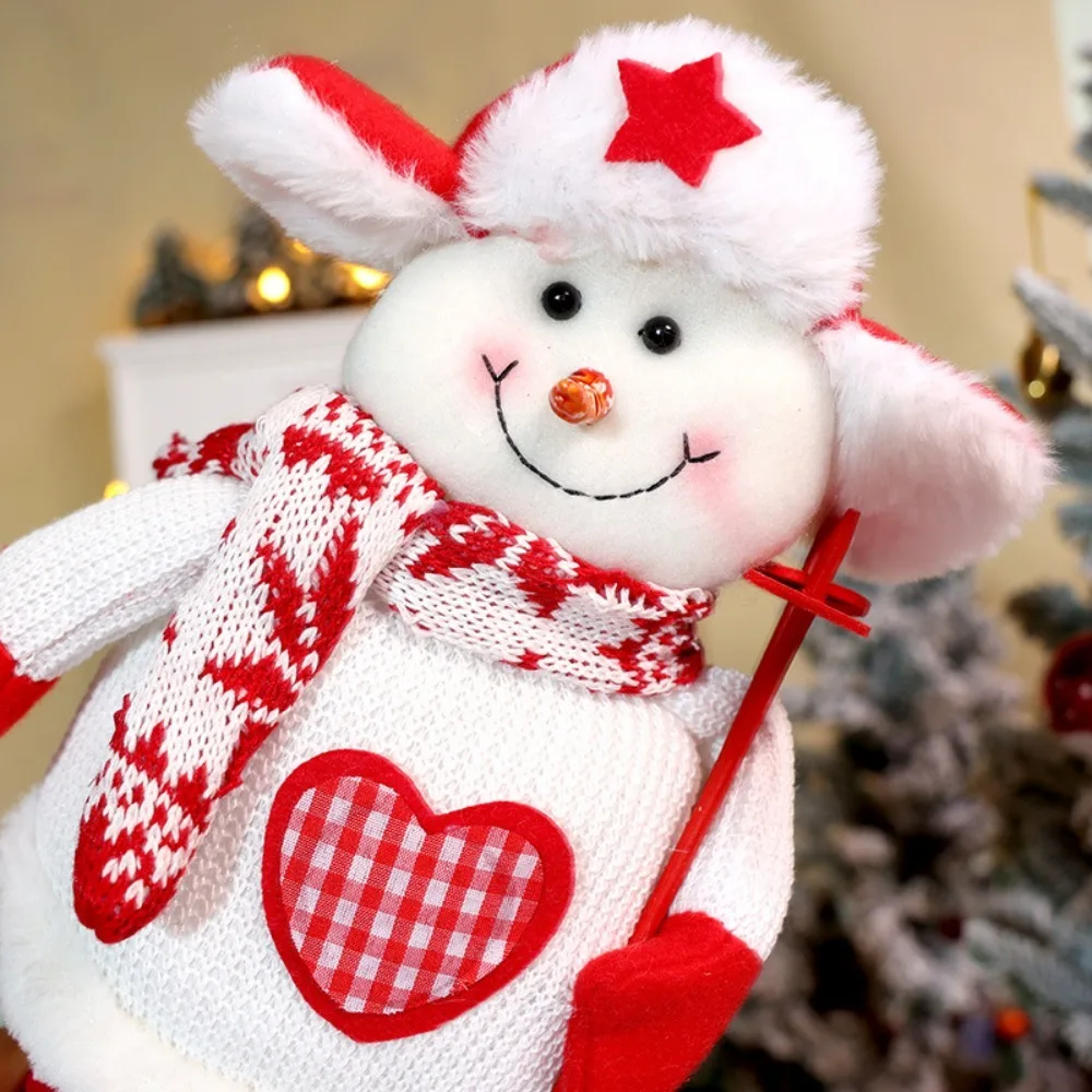 محبوك نمط عيد الميلاد تلسكوبي الدائمة الموقف الأحمر ثلج الأيائل الديكور المنزل الحلي سانتا كلوز عيد الميلاد زخرفة