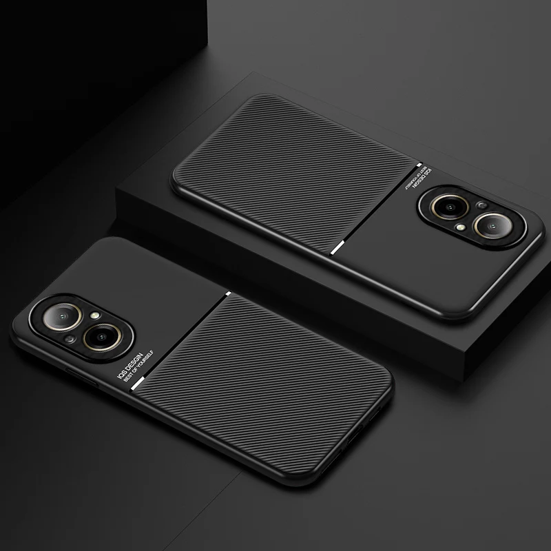 Case For Realme C67 4G Magnetic Car Built-in Magnet Plate Shockproof Hard Cover For Realme C67 4G