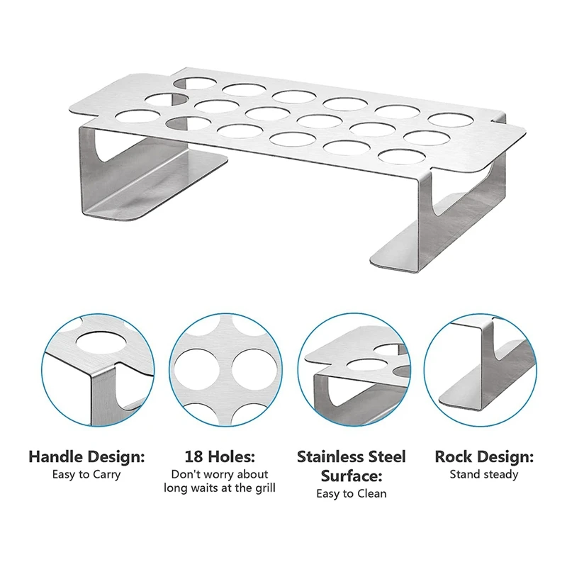 Stainless Steel Chili Grill BBQ Non Stick Grill For Grill With Corer - Large 24 Hole Pepper Rack And Tray With Core Tool