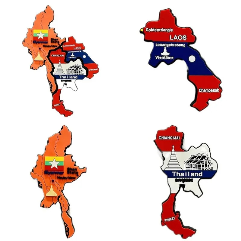 

Golden Triangle Laos Thailand Myanmar Fridge Magnet Message Board Decorative Travel Souvenir Refrigerator Sticker Home Decor