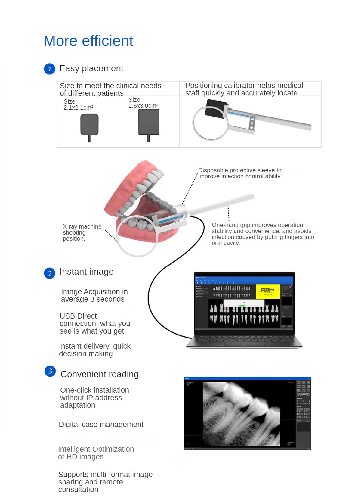 JINGT Dental Digital Sensor Filming Machine X-Ray Medicine Imaging System Camera Oral Medical Film Dental Equipment