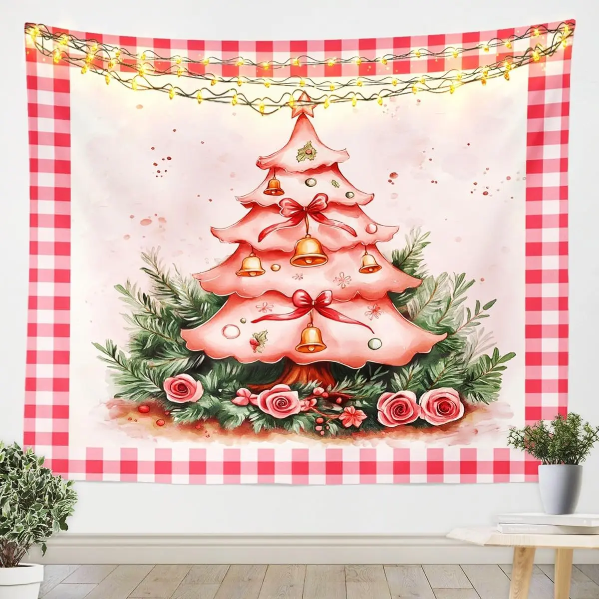Cartoon Santa Claus Tapestry,Cute Snowman Wall Hanging Art,Merry Christmas Wall Blanket for Kids Girls Boys Bedroom/Living Room
