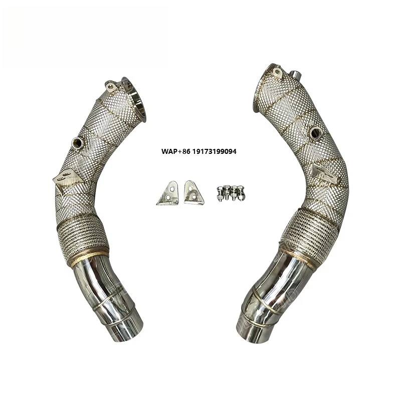 

Straight Pipe Exhaust Downpipe - Automotive-Specific Design Heat Wrapped High Flow Performance Direct Fit for F10 M5
