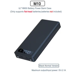 10*18650 baterie etui na powerbank 5V 9V 12V prąd wyjściowy ładowarka do telefonu komórkowego DIY Shell szybkie ładowanie 18650 pojemnik na pudełko baterii