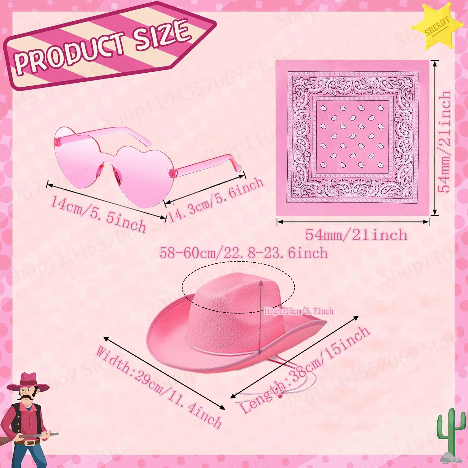 6-24Set Pink Cowboy Hats Wedding Cowboy Hats Bachelorette 