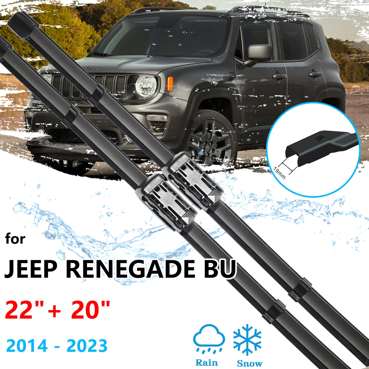

Для Jeep Renegade BU 2014 ~ 2023 щетки переднего стеклоочистителя резак для лобового стекла щетки для чистки лобового стекла шайбы автомобильные аксессуары