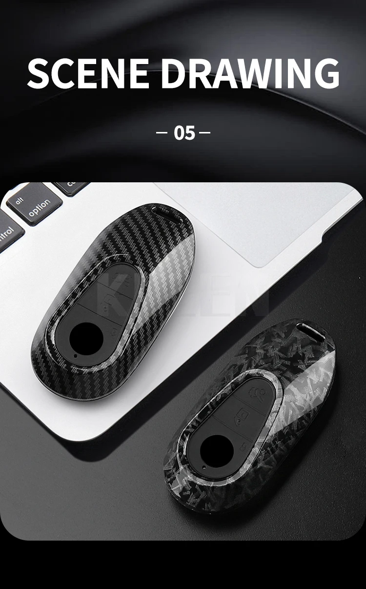 ABS Carbon Faser Stil Auto Schlüssel Fall Abdeckung Für Mercedes Benz C E S Klasse W206 W223 W214 GLA GLB GLC CLA CLS E300 S450 S580 S500 – Detail 8
