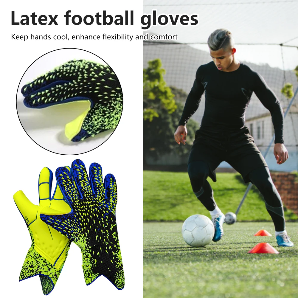 Goalkeeper Gloves Strong Grip for Soccer Goalie Goalkeeper Gloves with Size 6/7/8/9/10 Football Gloves for Kids Youth and Adult