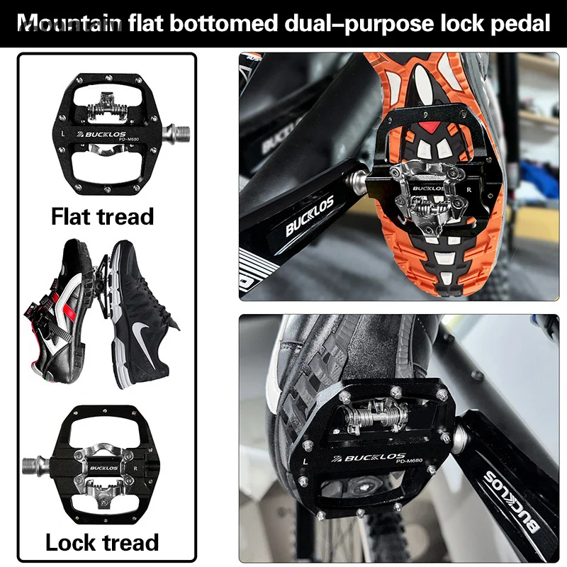 

MTB Pedalsaluminum Alloy Locking Pedalflat Bottommountain Dual-Purpose Pedal Surface With Locking Piece