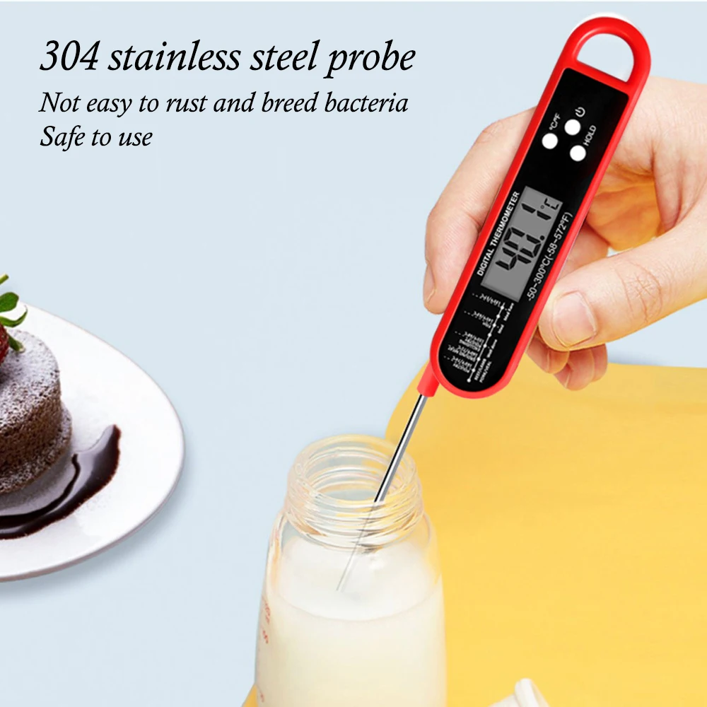 Household Explosive Digital Display Folding Meat Thermometer Barbecue BBQ Kitchen Food Thermometer Baking