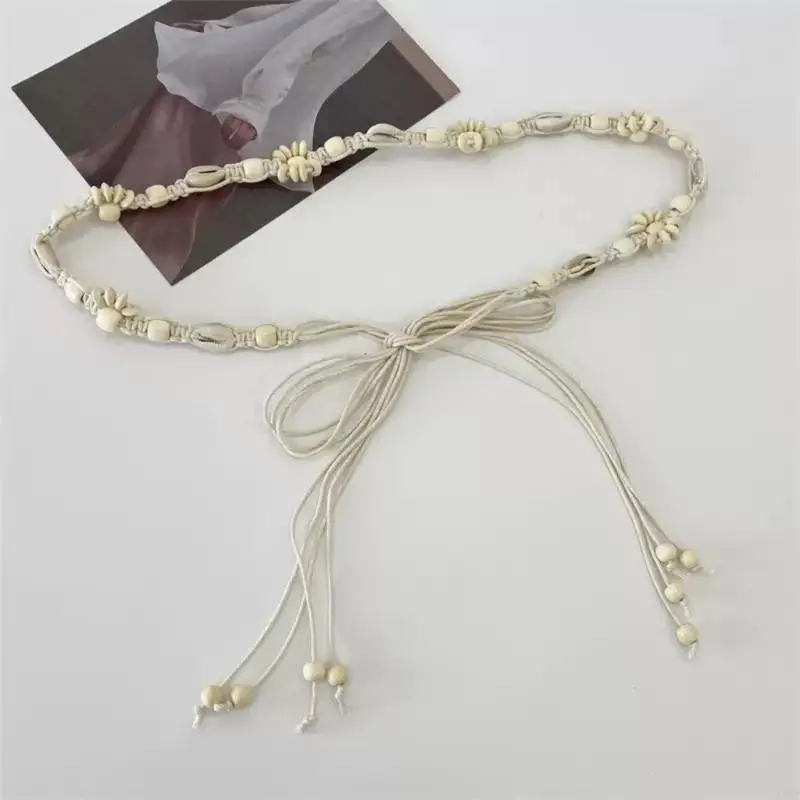 

L5YC Bohemian Ethnic Beaded Waist Rope for Women and Girls Dresses or Jeans
