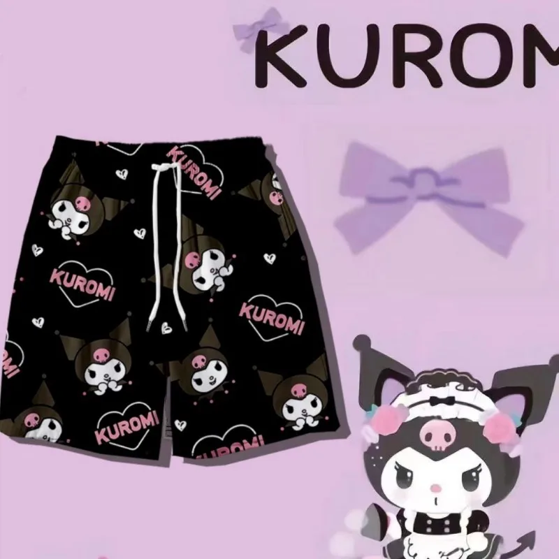 

Sanrio Kuromi Pajama Shorts Anime Summer Beach Athletic Shorts Couple Home Clothing Shorts Leisure Homeware Casual Sport Pants
