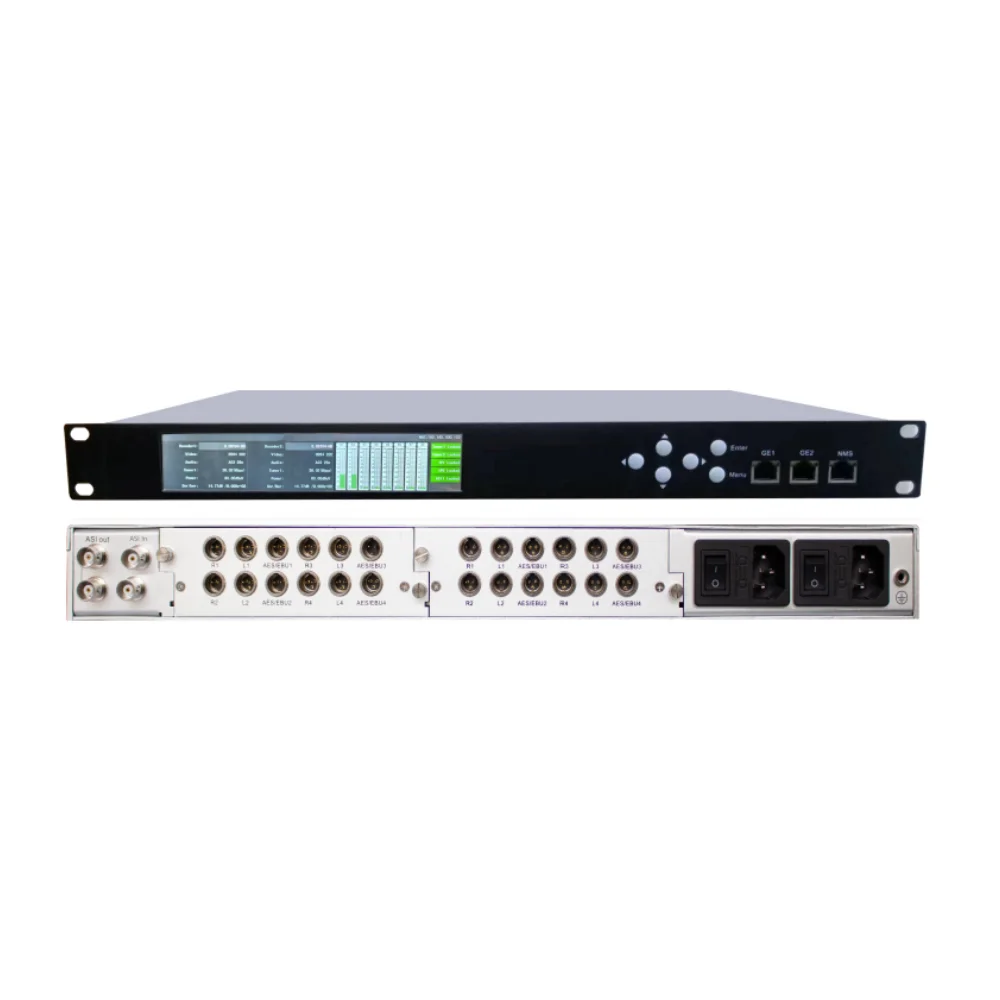 8 Channels Audio Decoder IP ASI to AES EBU Analog Stereo XLR output Decoder with AC3 AAC MPEG Audio Decoding