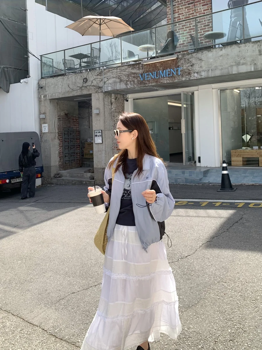 

Romantic Aosphere Lace Skirt Women's Dstring Elastic Waist f-length Cake Skirt Casual High Waist Cotton Baking Skirt