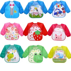 Kids Eating Breastplate Kid Baby Bavoir Clothing Waterproof EVA Full Sleeve Bibs Children Apron Long Sleeve Feeding Smock Bibs