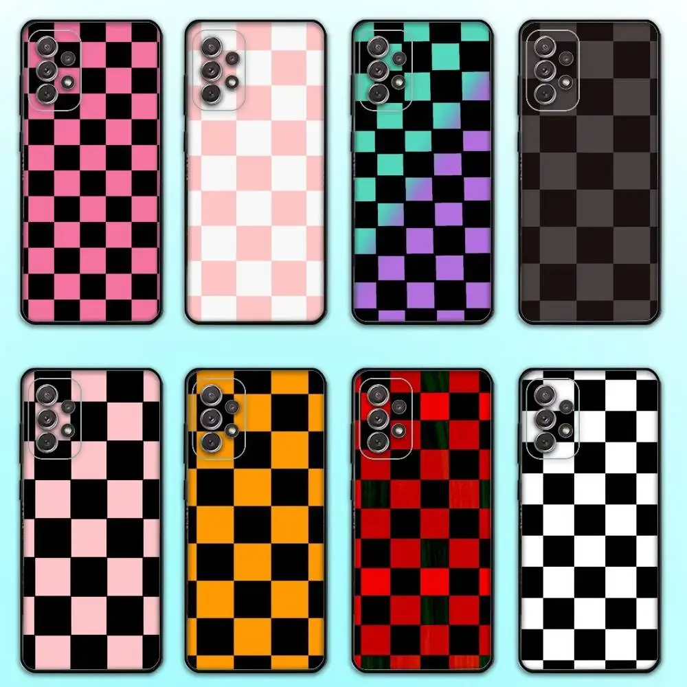

Checkerboard Checkered Board Phone Case For Samsung S 25,24,23,22,30,21,10,9,Ultra,Plus,Lite,FE,4,5 G Soft Black Case
