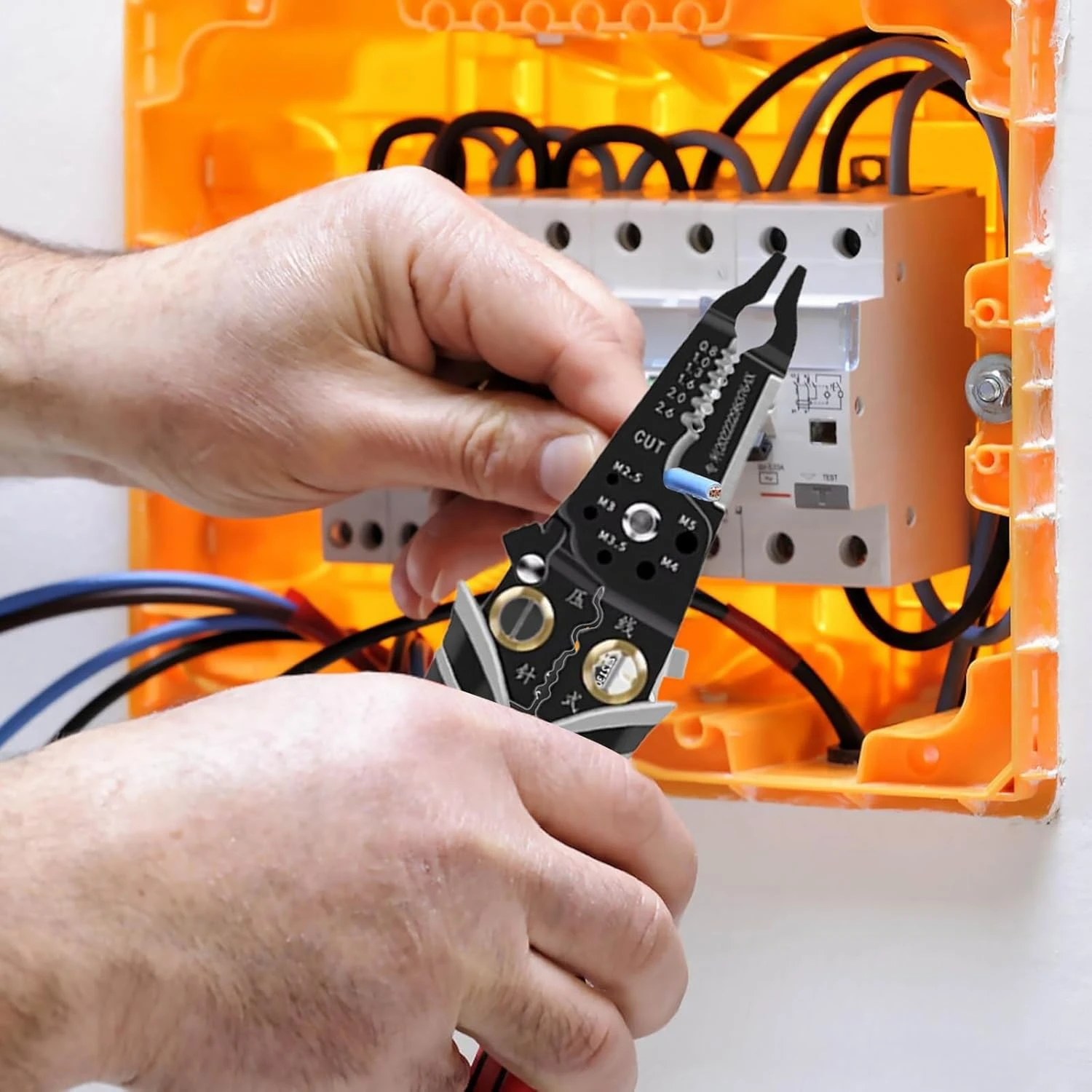 Steel Wire Stripper and Crimping Tool - Multi Purpose Electricians Pliers for Cutting and Crimping Hair cutter Foil shaver Nifes