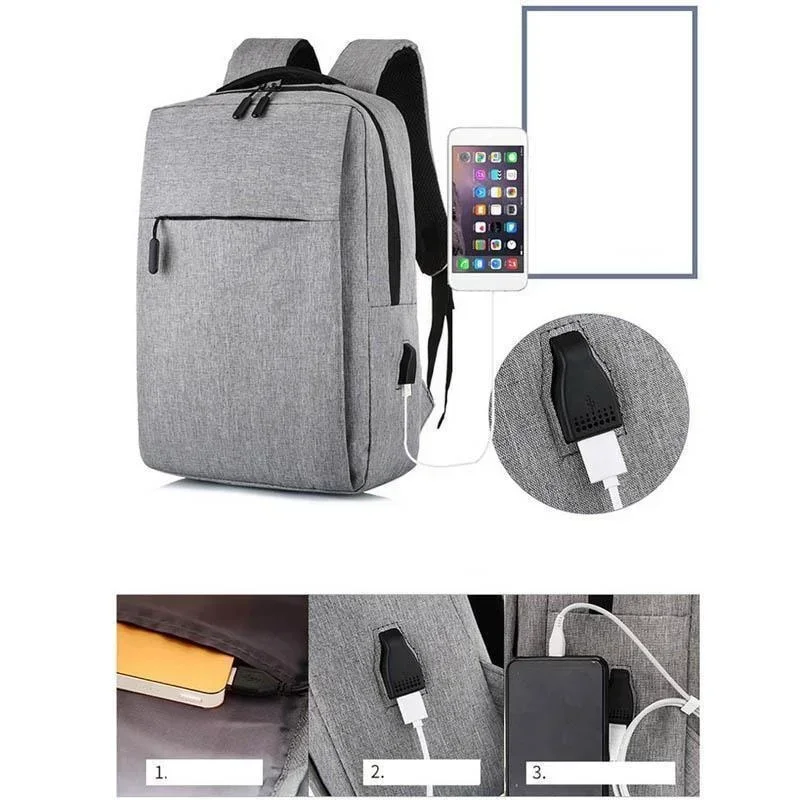 Mochila portátil USB para homens e mulheres, mochila escolar, mochila anti-roubo, mochila de viagem, mochila de lazer masculina, 20L