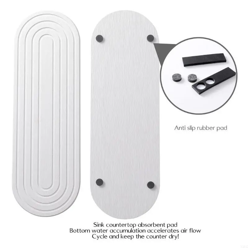 2pcs Practical Diatomite Sink Tray Set for Quick Drying and Moisture Absorption X3UC